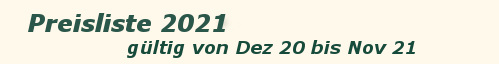 Preisliste 2013 (gültig von Dez. 13 bis Nov. 14)